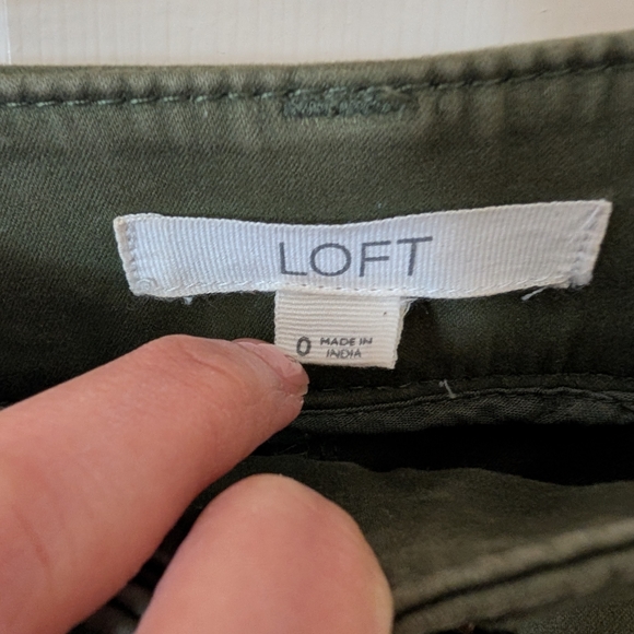 LOFT Skinny Ankle Pants Olive Green Size 0 - Picture 4 of 4